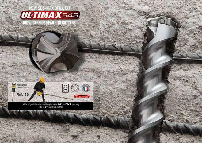 Diager Ultimax 646: cabezal de 10 filos, geometría 6+4+6 y medidas SDS-Max