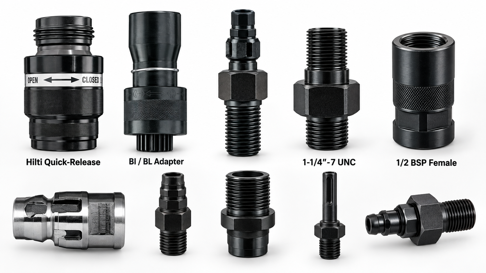 Diamantbohrkronen-Schaft- & Gewinde-Kompatibilität: Hilti BI/BL/BS, 1¼-7, 5/8-11 Querverweis