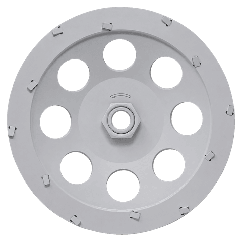 12-tooth quarter-PCD cup wheel with integrated threaded flange