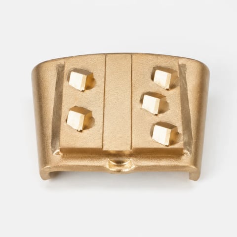 Gold-finish multi-PCD Redi Lock floor grinding shoe