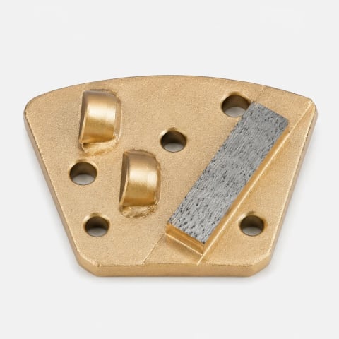 Zapato de tres agujeros trapezoidal atornillado PCD con barra de protección