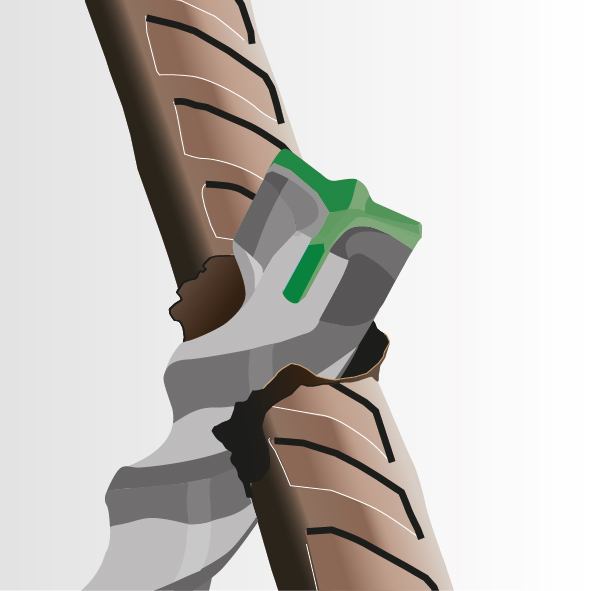 Original section illustration showing the insert and surrounding steel support.