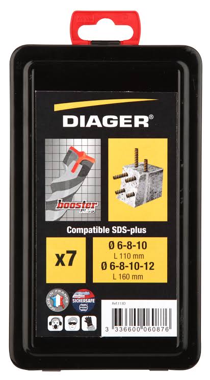 113D seven-piece set: three bits at 110 mm and four at 160 mm overall length.