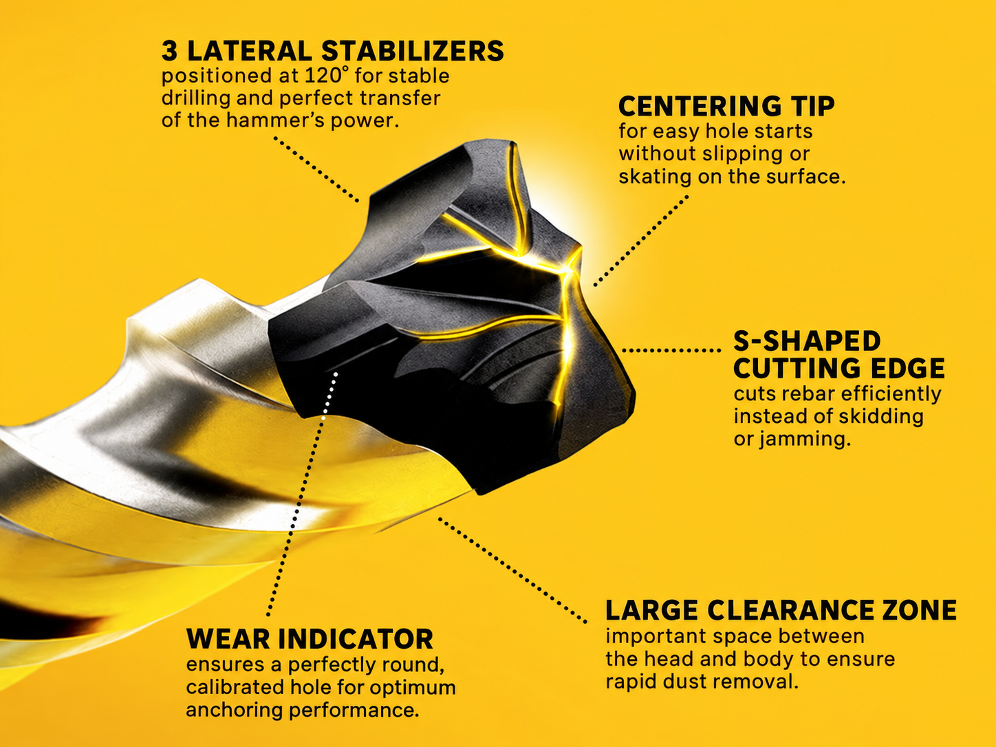Original Diager panel showing side stabilisers, centring, wear indicator and the dust-release area.