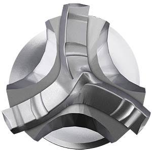 Top view of the three-direction cutting geometry.
