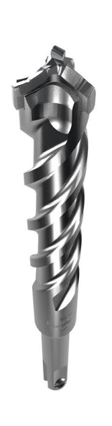 A narrow overall view of the three-cutter bit; open the image for the original.