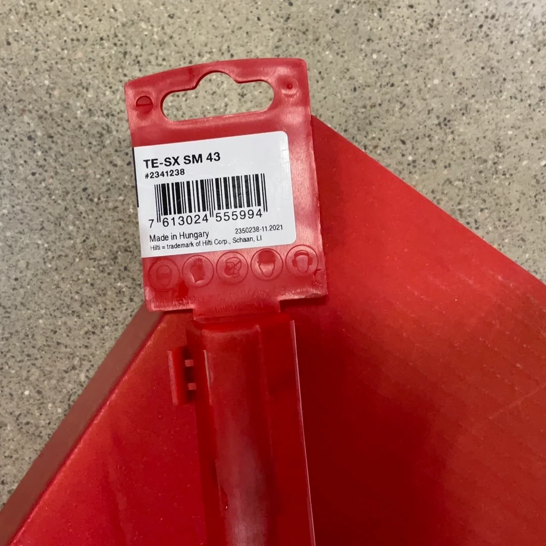 TE-SX SM 43 包装标签，货号 2341238，标有匈牙利制造。