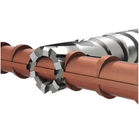 Couronne creuse de coupe-armature coupant une barre d’acier